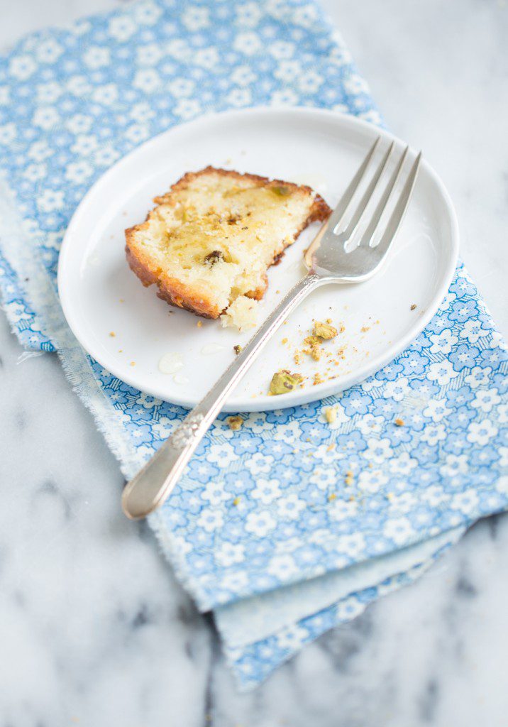 Turkish Yogurt Cake with Lemons and Pistachios TableandDish