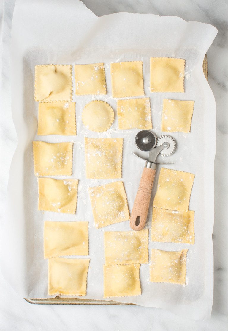 Hand Made Ravioli with Oregano Bread Crumbs. TableandDish