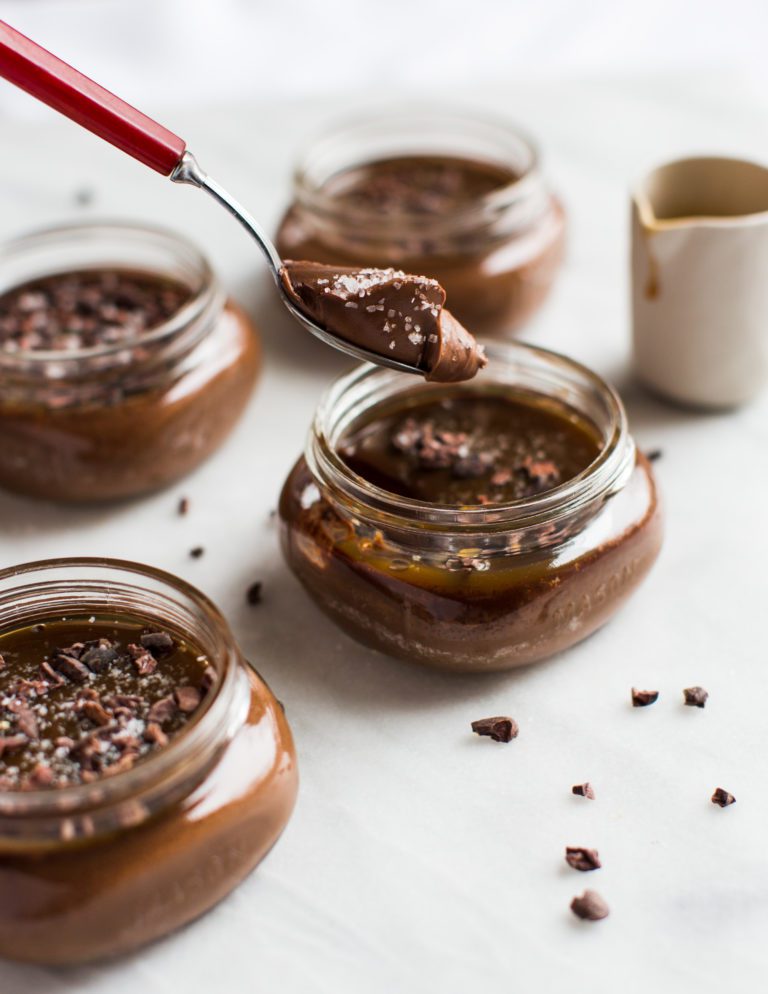 Chocolate Salted Caramel Budino TableandDish