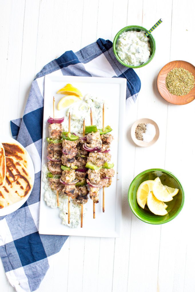 Grilled Marinated Greek Style Pork Kabobs TableandDish
