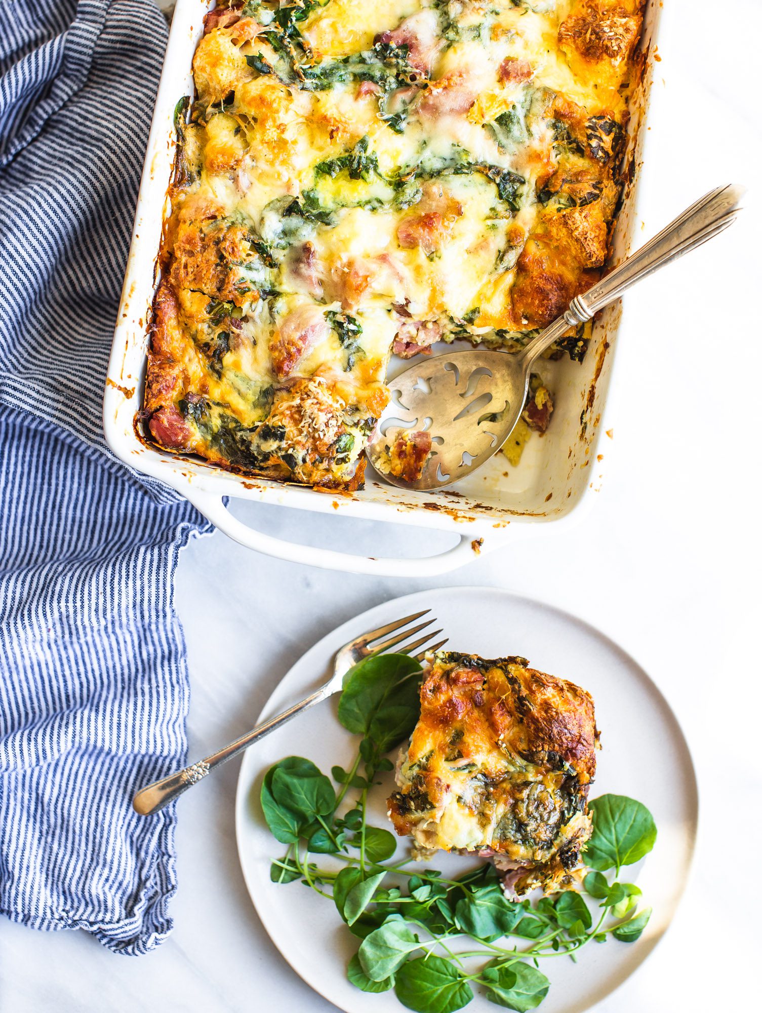 Strata With Easter Ham - TableandDish